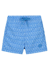 Boys NEIL QUICK DRY swim shorts 3 inch wavy coral Blue