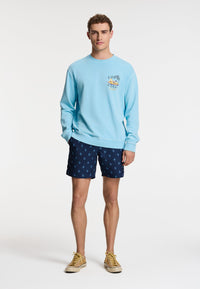 Men MIKE swim shorts 7 inch sketched coral Navy