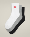 U QTR TOP SOCK 3 PACK BRWHITE/ BLACK