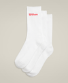 U CREW LOGO SOCK 3 PACK BRIGHT WHITE