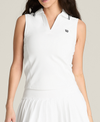 W RIB SLEEVELESS POLO BRIGHT WHITE