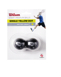 STAFF SQUASH 2 BALL YEL DOT