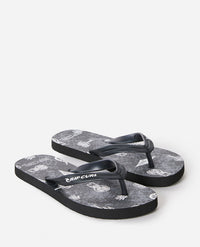 ISLAND BLOOM OPEN TOE-BOY BLAK