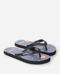 MYSTIC BLOOM OPEN TOE-BOY NAVY